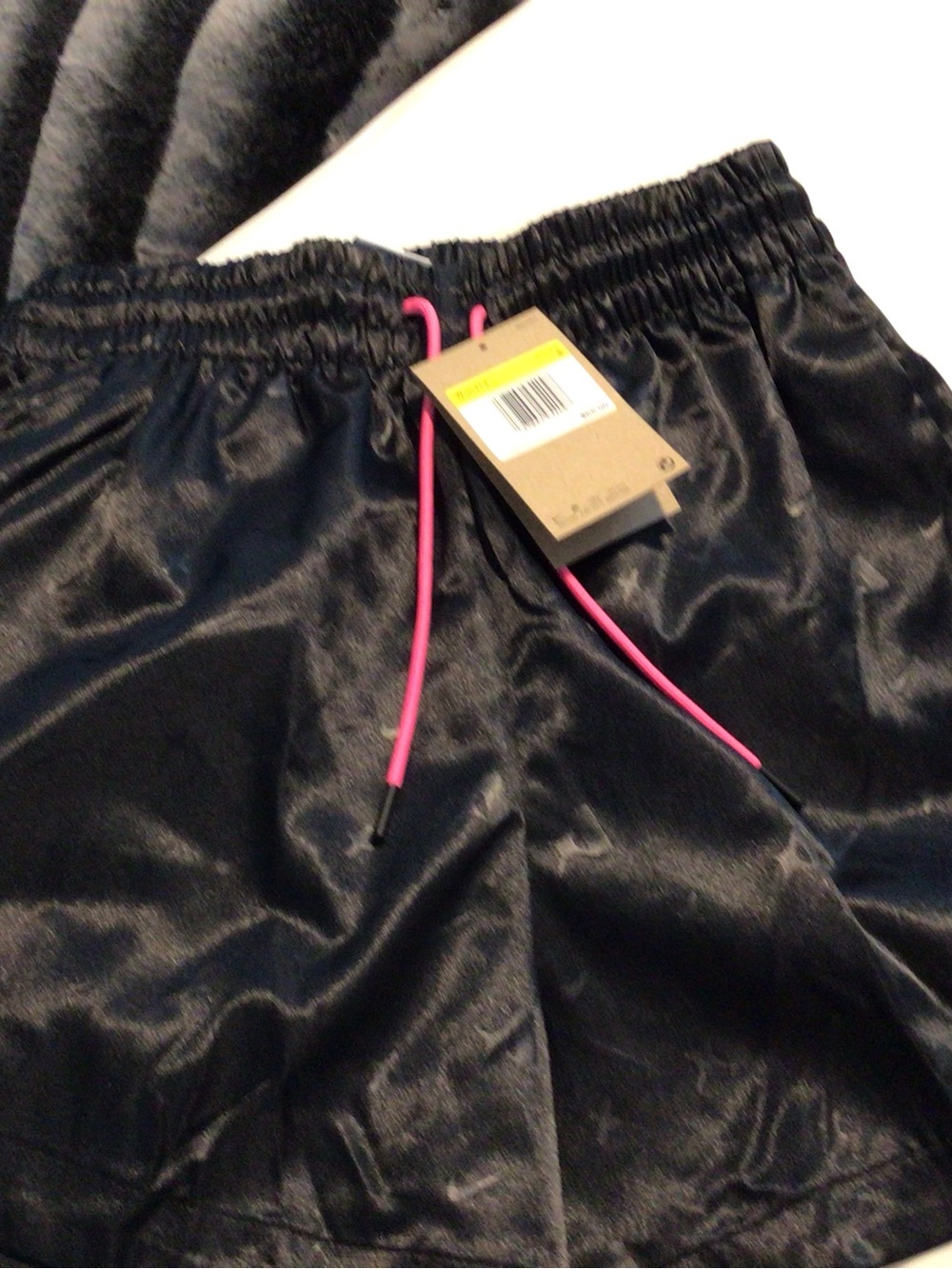 Nike Black Athletic Shorts with Pink Drawstring